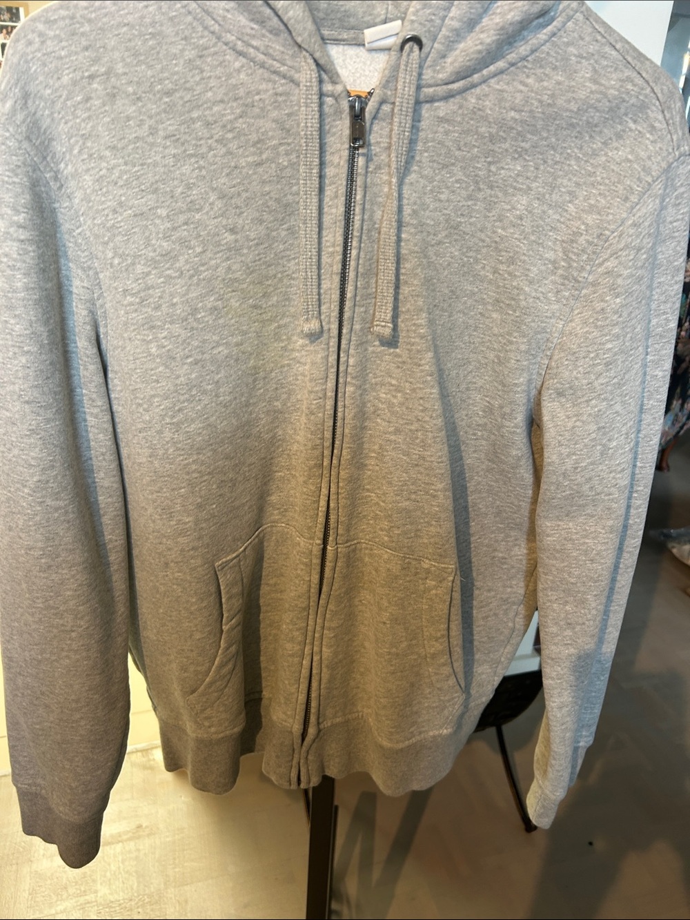 GAP Men's/women’s Light Gray Full-Zip Hoodie Sweatshirt